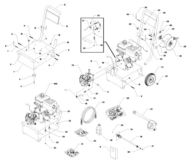 Sears & Craftsman Pressure Washer model 580767301 replacement parts and upgrade pumps for sears craftsman power washers